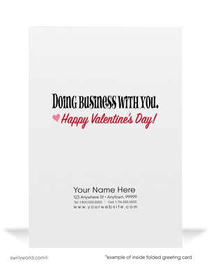 Funny Cartoon Penguin Business Valentine's Day Cards