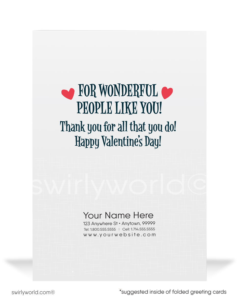 Cute Retro Modern Owl Business Valentine's Day Card