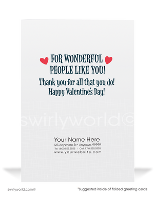 Cute Retro Modern Owl Business Valentine's Day Card