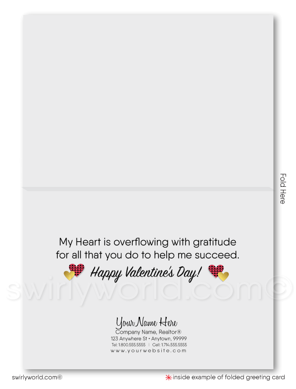 Stylish and professional "Heart of Our Business" retro modern happy Valentine's Day cards.