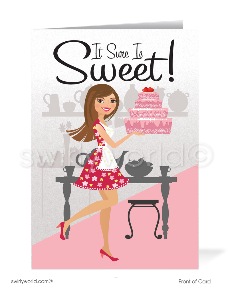 Sweet on Your Business Happy Valentine's Day Cards for Clients. Pastry Chef Valentine's Day Cards. Sweet on your business.