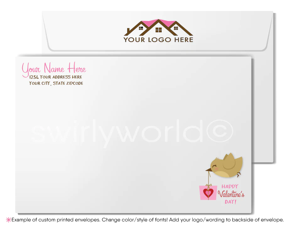 Digital Downloadable Cute Birdhouse Client Happy Valentine's Day Cards for Realtors®