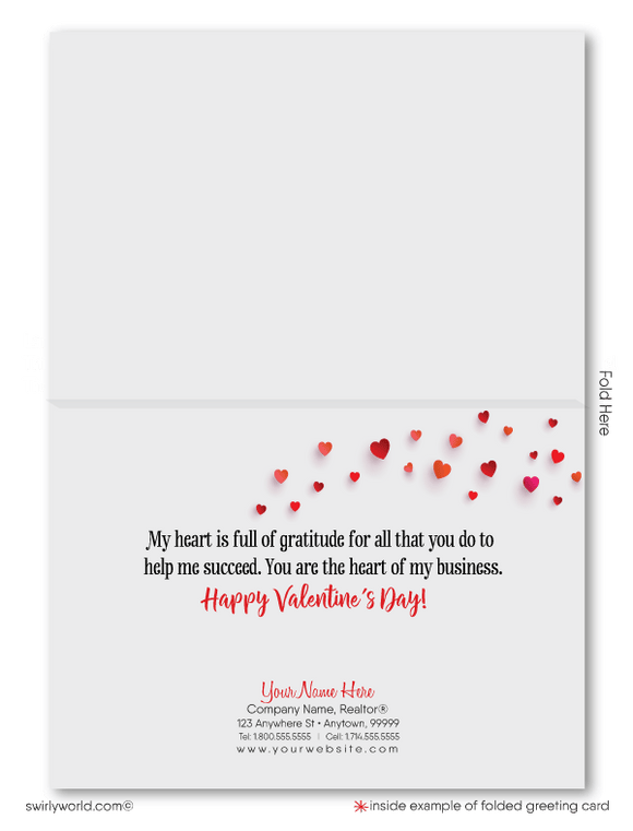 Business customer "Heart of My Business" happy Valentine's Day greeting cards for professionals.