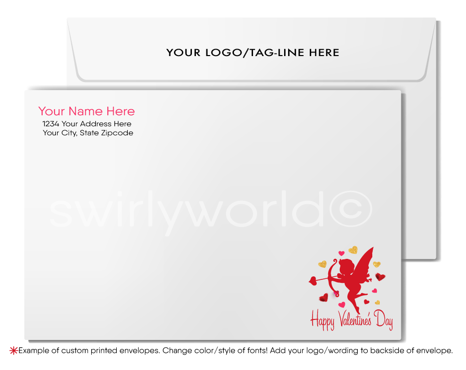 Professional Business Corporate Valentine's Day Cards for Clients