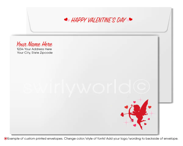 Digital Downloadable Business Happy Valentine's Day Exploding Hearts Cards for Clients