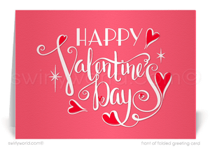 Retro modern Valentine's Day Cards for business customers.
