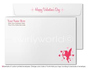 Love Grows Here: Pink Tree with Hearts Valentine's Day Greeting Cards for Business Clients