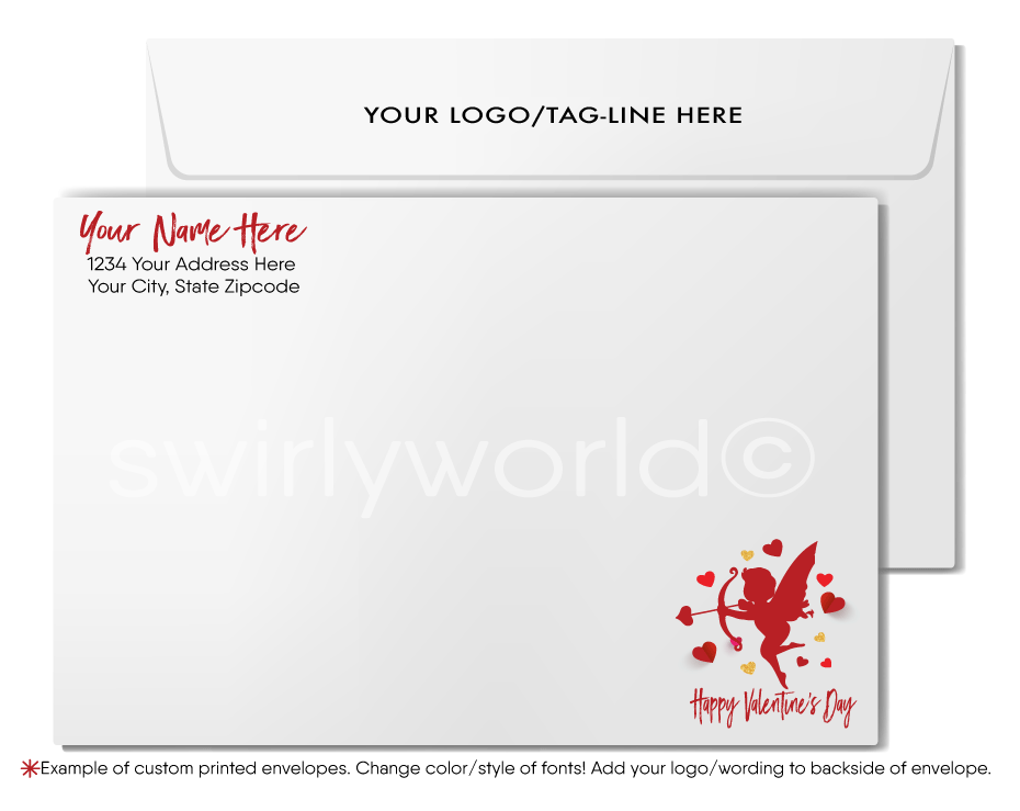 Corporate Professional "Heart of Business" Valentine's Greeting Cards for Clients