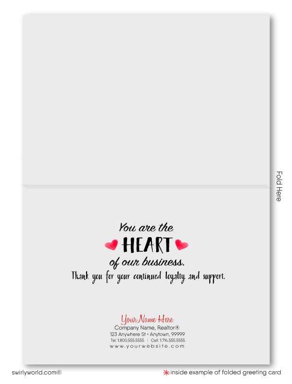 Digital black and white striped pink heart retro Valentine's Day cards for business professionals.
