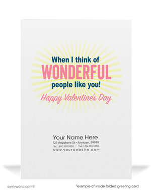 Funny Cartoon Businessman Valentine's Day Cards For Customers