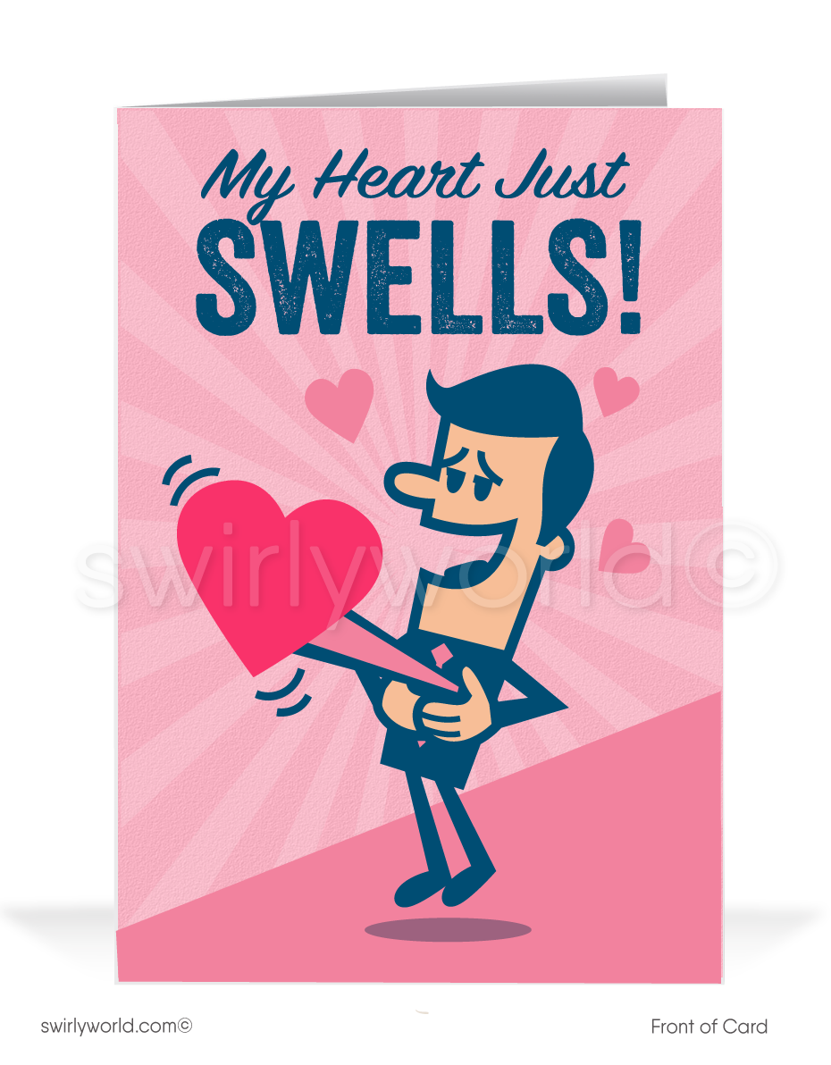 Funny Cartoon Businessman Valentine's Day Cards For Customers