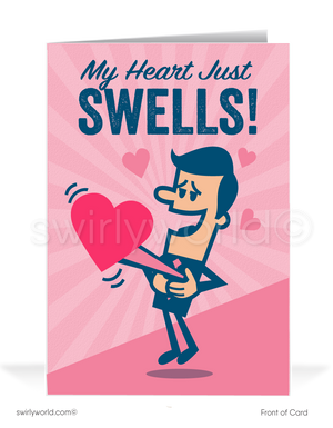 Funny Cartoon Businessman Valentine's Day Cards For Customers