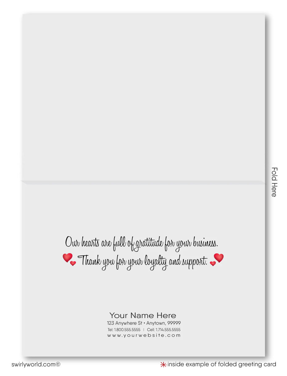 Retro Modern Cupid Business Valentine's Day Cards for Customers