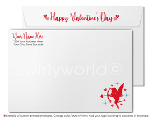 Retro Humorous Cupid Business Valentine's Day Greeting Cards for Business Clients