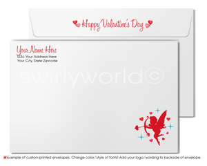 Digital Downloadable Retro Modern Funny Cupid Business Valentine's Day Cards for Clients