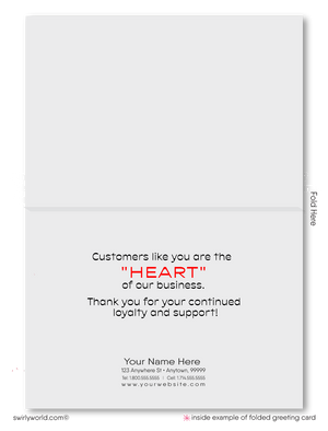 Corporate Valentine Cards – Retro Modern Business Valentine Cards With Heart Design