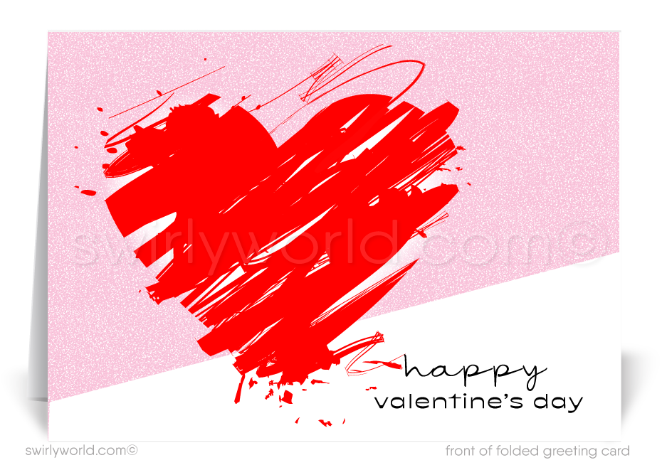 Client Corporate Retro Modern Valentine's Day Cards for Business