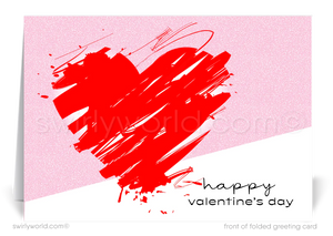 Client Corporate Retro Modern Valentine's Day Cards for Business