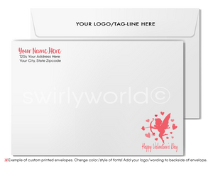 Digital Business Rustic Wood Professional Valentine's Day Cards for Customers