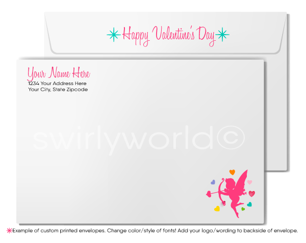 Heart-Shaped Balloons Retro MCM Valentine's Card for Business Professionals