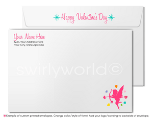 Heart-Shaped Balloons Retro MCM Valentine's Card for Business Professionals