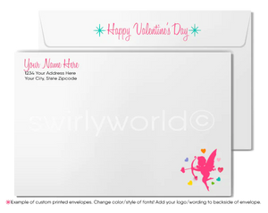 Digital Downloadable Retro Modern Cute Happy Valentine's Day Cards for Business Clients