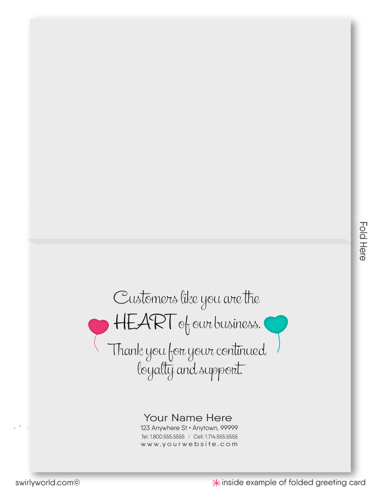 Heart-Shaped Balloons Retro MCM Valentine's Card for Business Professionals
