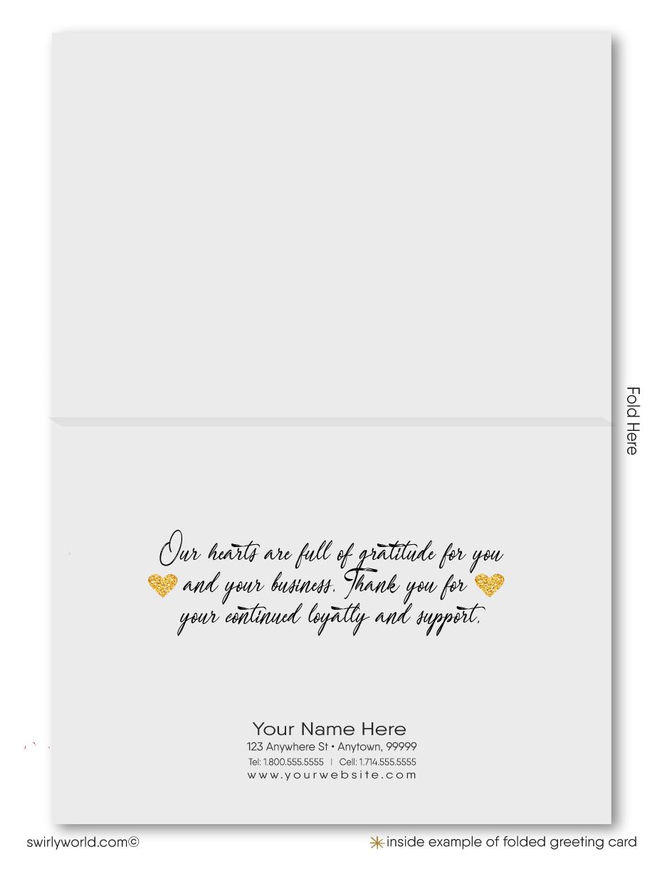 Black and Gold Professional Business Valentine's Day Cards