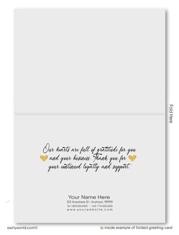 Black and Gold Professional Business Valentine's Day Cards