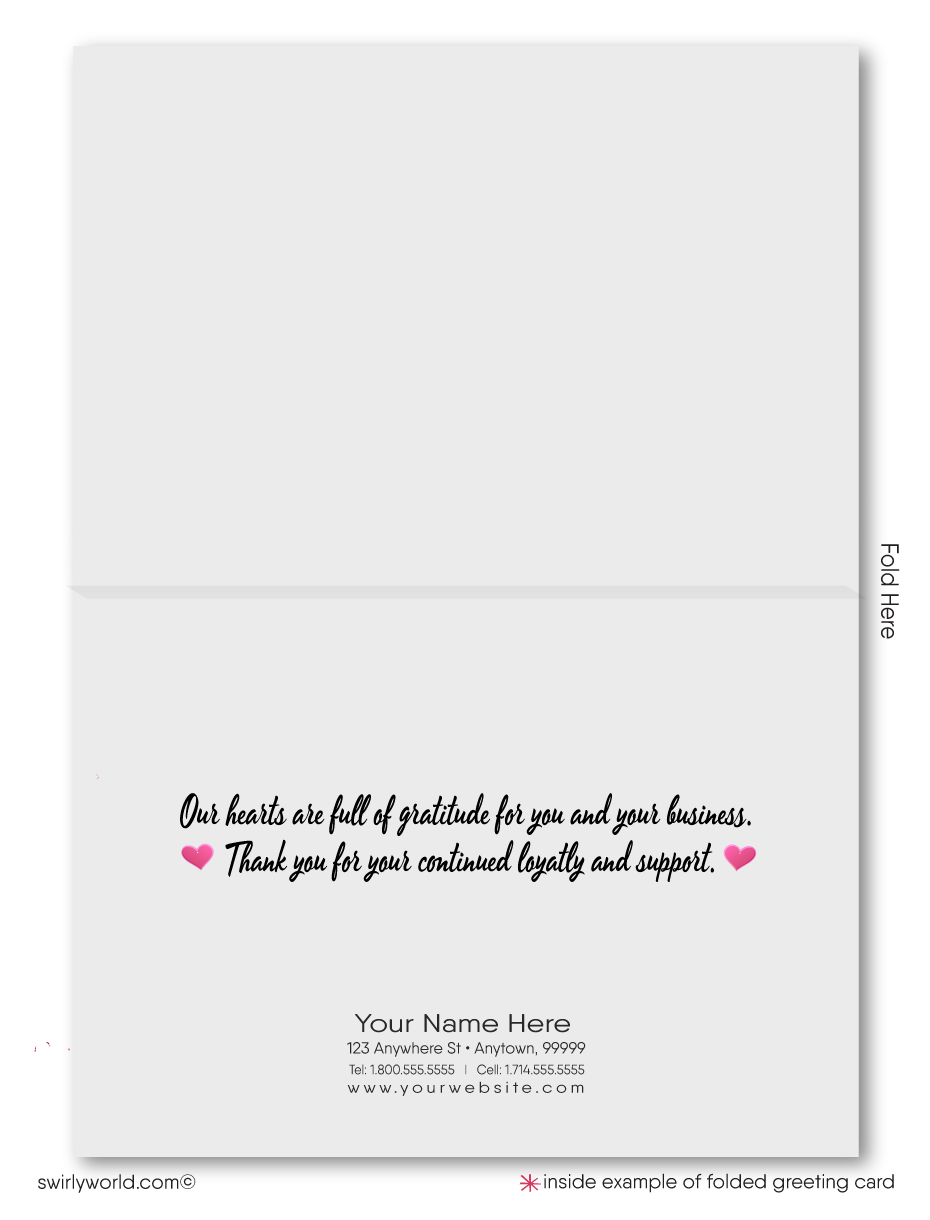 Business Retro Happy Valentine's Day Cards for Customers