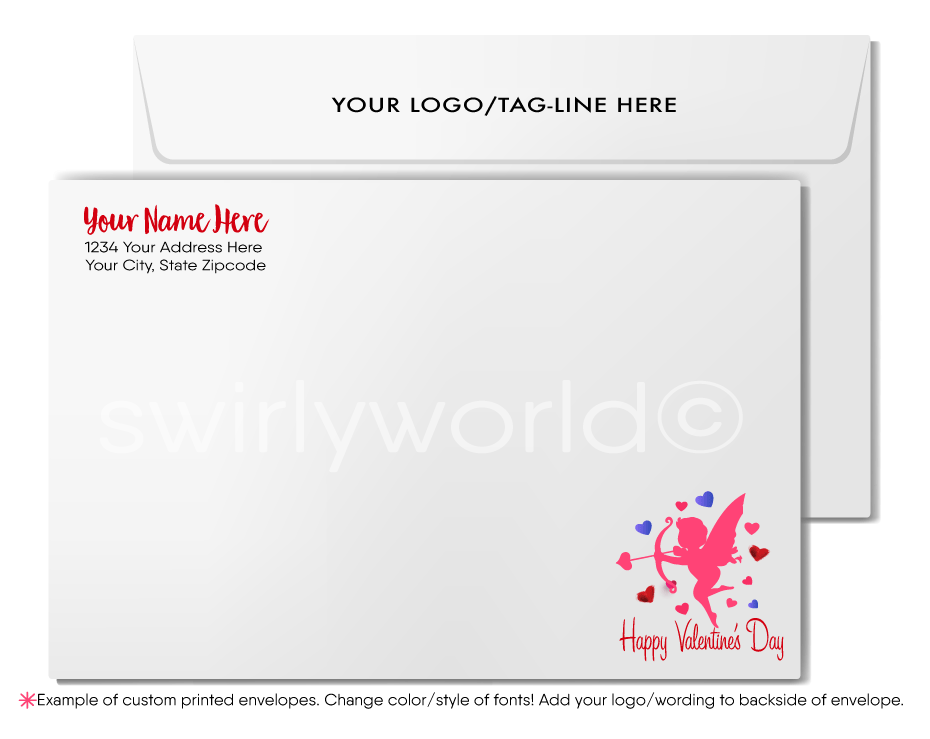 Business Retro Happy Valentine's Day Cards for Customers