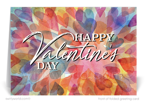 Watercolor Professional Business Valentine's Day Cards