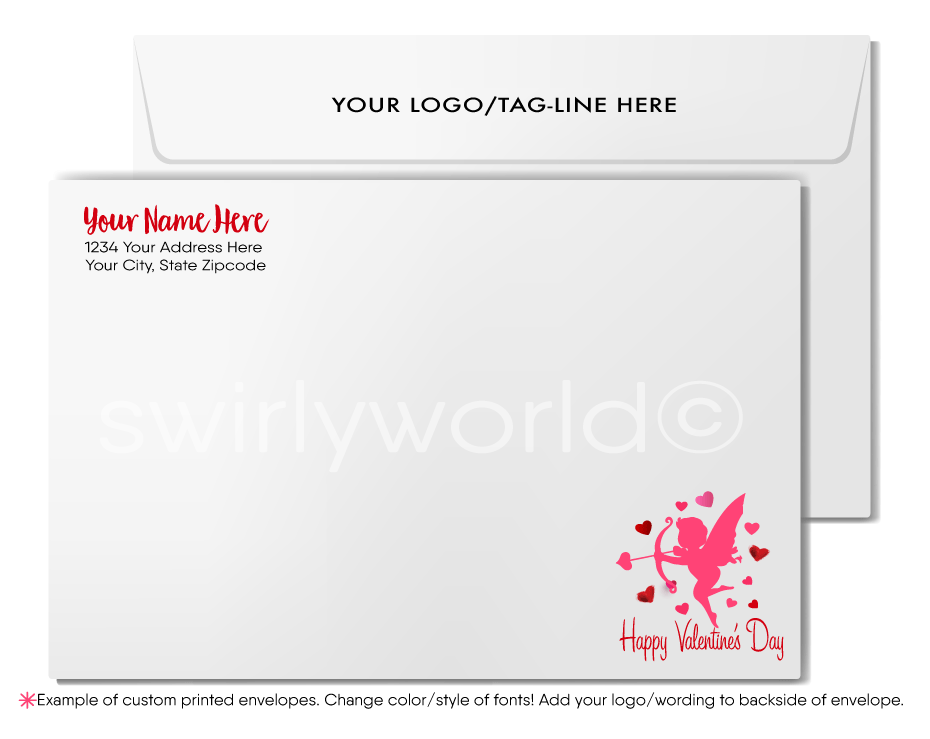 Digital Downloadable Client Retro Modern Happy Valentine's Day Cards for Business