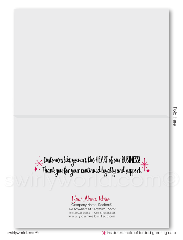 Digital Downloadable Client Retro Modern Happy Valentine's Day Cards for Business