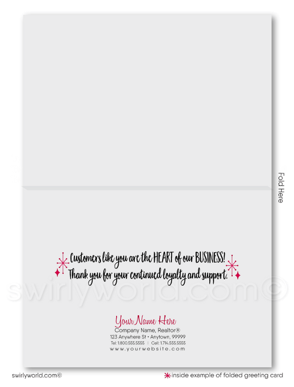 Digital Downloadable Client Retro Modern Happy Valentine's Day Cards for Business