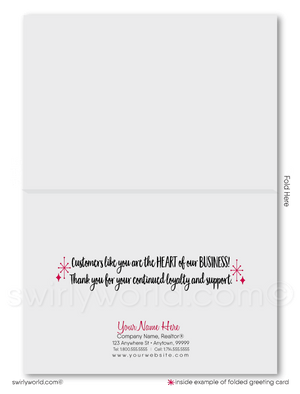 Retro Mid-Century Style Valentine’s Day Card - Nostalgic Hearts and Starburst Design