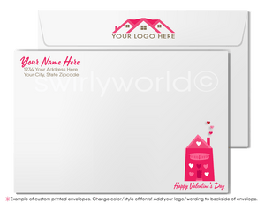 Cute Heart-Shaped Hot Air Balloon Happy Valentine's Day Greeting Cards for Realtors®