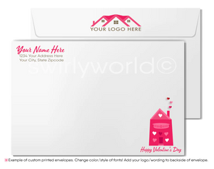 Digital Cute Heart-Shaped Hot Air Balloon Happy Valentine's Day Cards for Realtors®