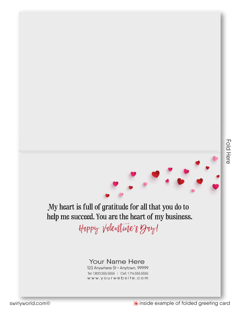 Digital Downloadable Happy Valentine's Day Hearts Over City Greeting Cards for Realtors®