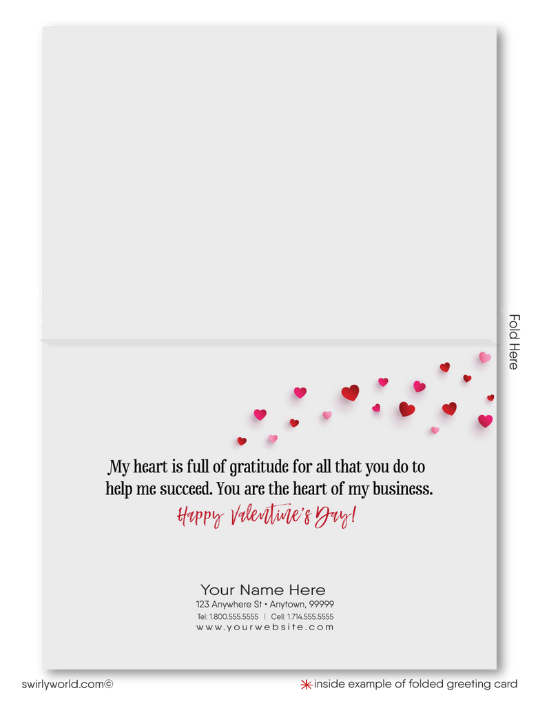 Digital Downloadable "Heart Of Our Business" Vibrant Happy Valentine's Day Cards