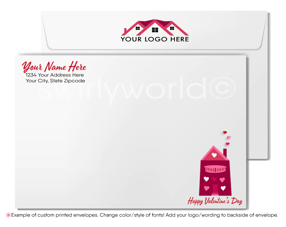 Digital Client Pink Heart House Client Happy Valentine's Day Cards for Realtors®