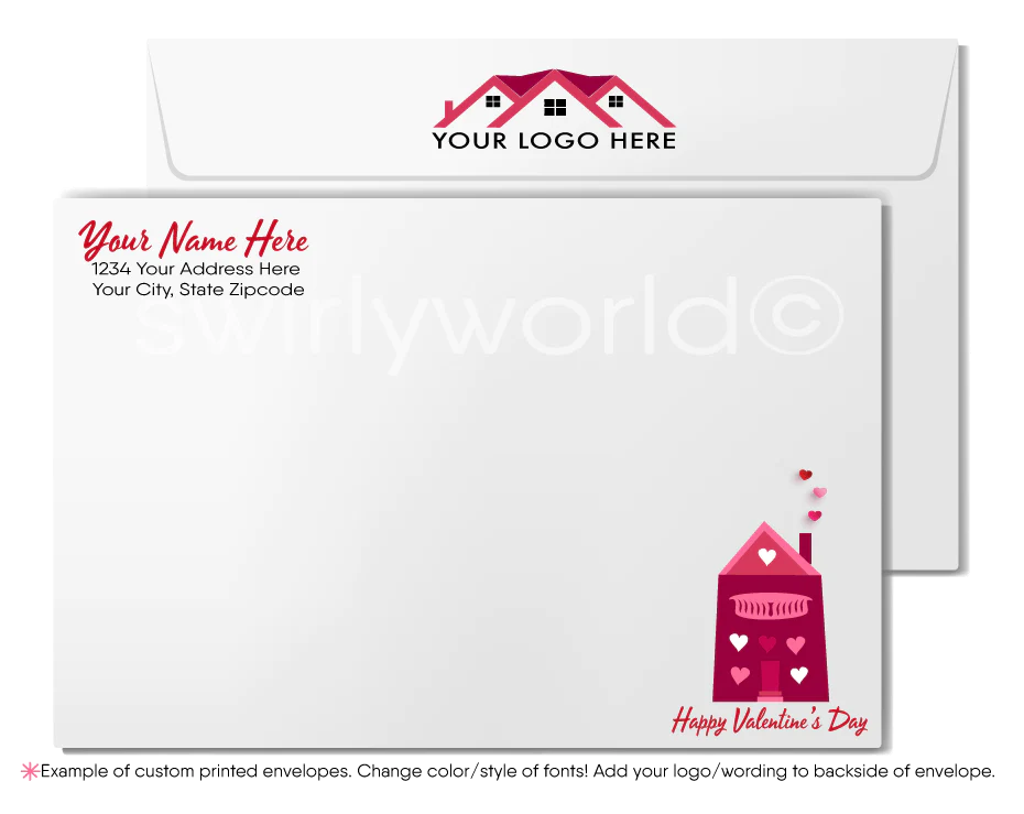 Digital Downloadable Client Pink Heart House Client Happy Valentine's Day Cards for Realtors®