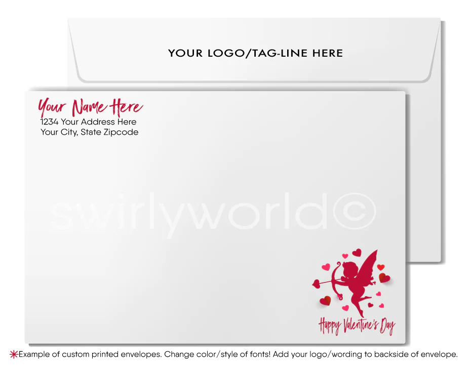 Digital Downloadable Whimsical Dandelion Hearts Wishing  Business Valentine's Day Cards