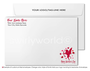 Digital Downloadable Whimsical Dandelion Hearts Wishing  Business Valentine's Day Cards