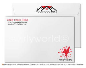 Digital Country House with Hearts Out Of Chimney Valentine's Day Cards for Realtors®