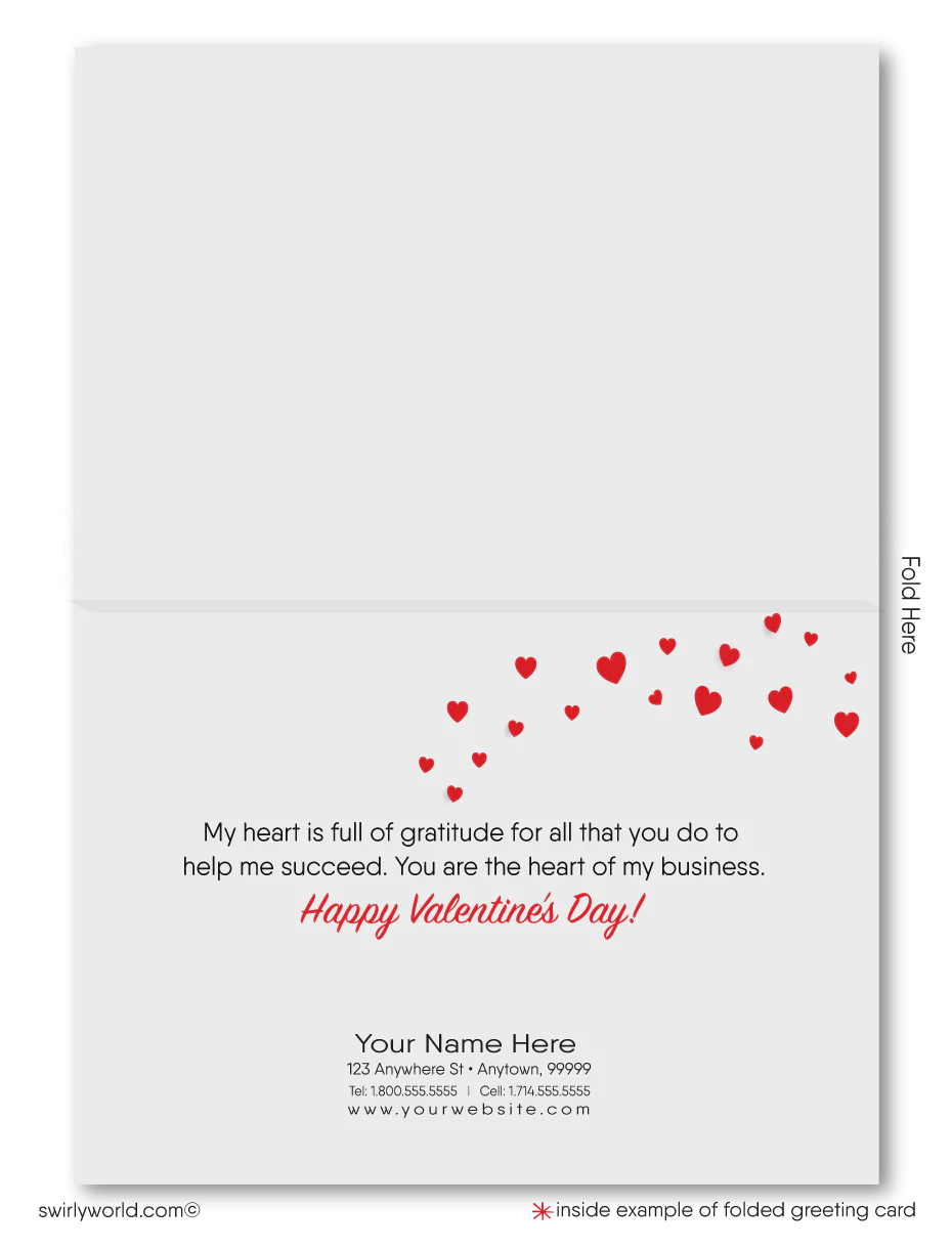 Client Retro Happy Valentine's Day Cards for Realtors®. Unique retro house with hearts happy Valentine's Day greeting cards for professional realtors.