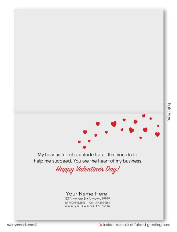 Client Retro Happy Valentine's Day Cards for Realtors®. Unique retro house with hearts happy Valentine's Day greeting cards for professional realtors.