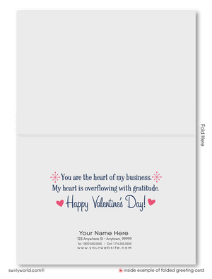 Digital Retro Pink House With Hearts Happy Valentine's Day Cards for Realtors®