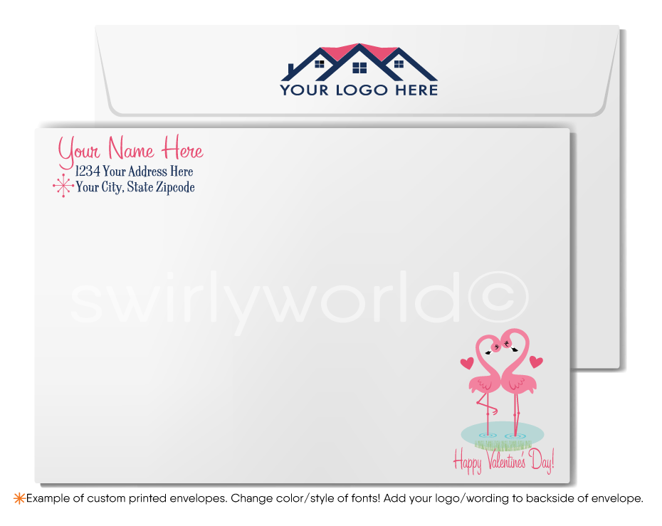 "Home is Where the Heart Is" Cute Pink House Happy Valentine's Day Cards for Realtors®