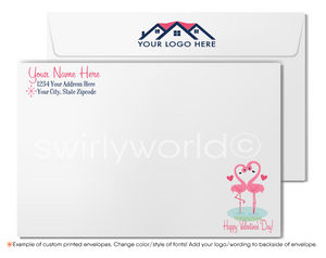 "Home is Where the Heart Is" Cute Pink House Happy Valentine's Day Cards for Realtors®